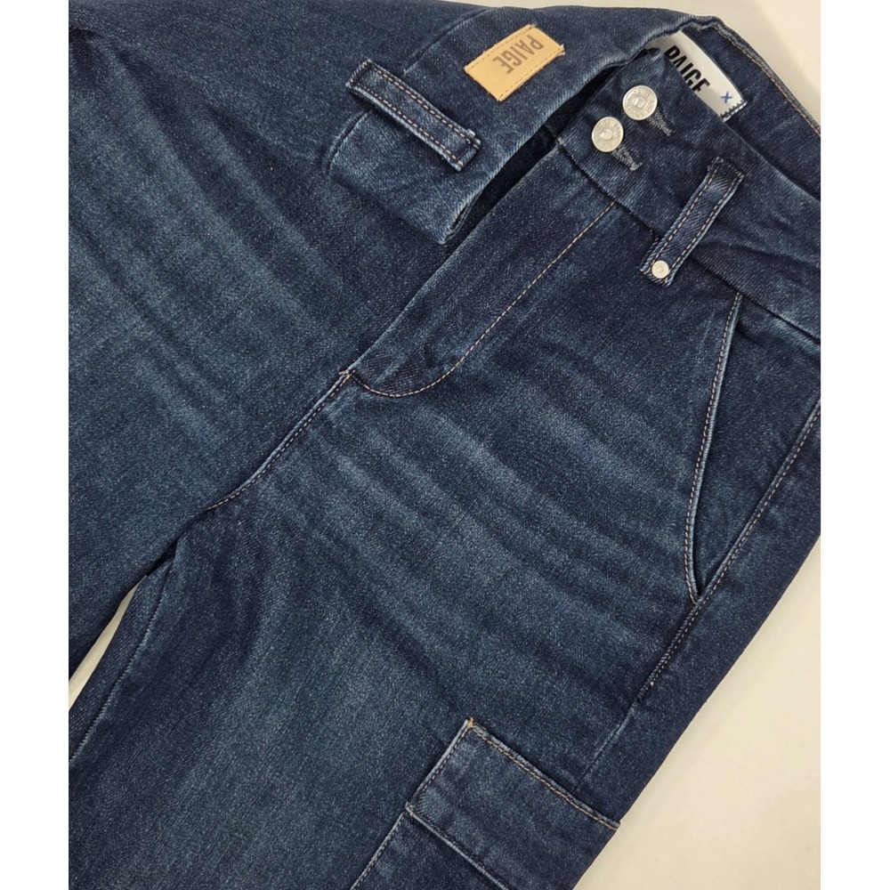 Paige Jeans 25 Dion Cargo Gracie Lou High Rise Flare Stretch‎ Denim Womens EUC